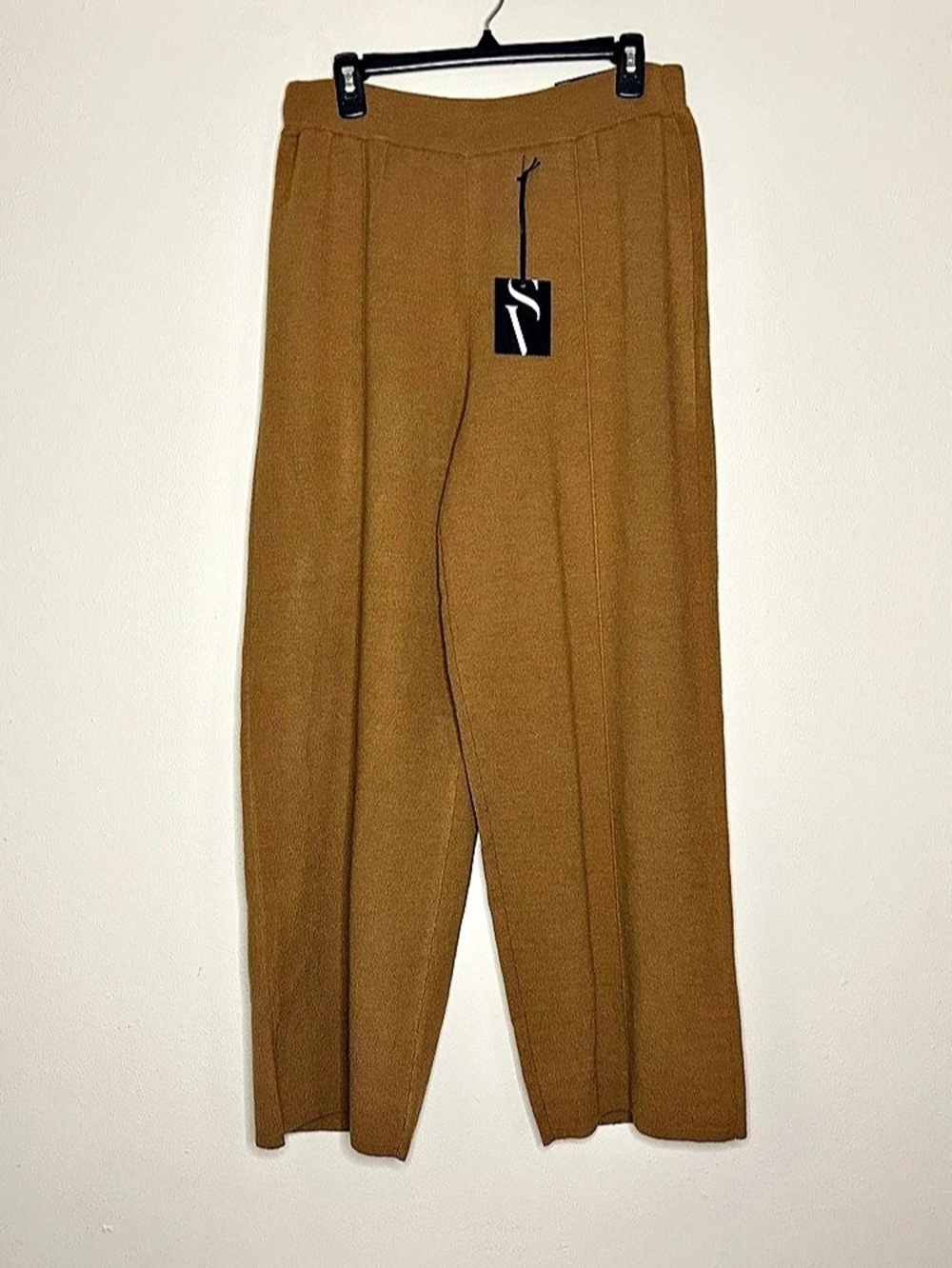 Simply Vera Wang Caramel Colored Wide Leg Knit Pants Size Large NWT